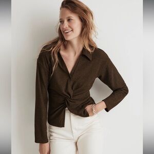 Madewell Twist-Front Long-Sleeve Top